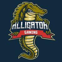 alligator esport logo mascot design vector