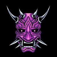 Oni mask vector illustration in detailed style