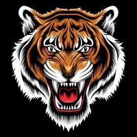 angry tiger head vector illustration