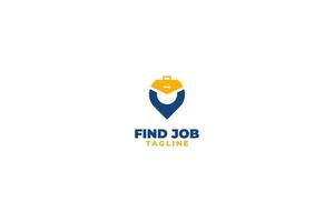 Flat pin job logo design vector template illustration