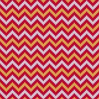 Red knitted Christmas sweater chevron stripe seamless pattern. vector