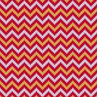 Red knitted Christmas sweater chevron stripe seamless pattern. vector