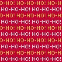 Christmas sweater ho-ho-ho lettering seamless pattern. vector