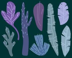 Vector leaves in doodle style for decorating backgrounds, etc.