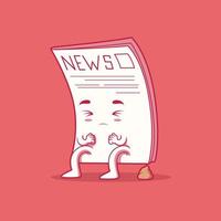 Fake Newspaper character vector illustration. News, information, funny design concept.