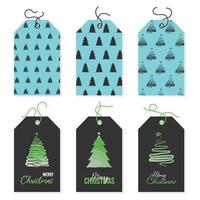 Merry Christmas and New Year gift tags. vector