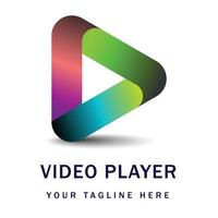 diseño de logotipo de icono de reproductor multimedia de vídeo vector
