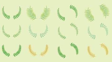 set colored border leaf ornament collections vector illustration EPS10