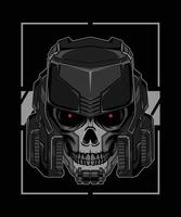 Robot Skull Head Illustration vector