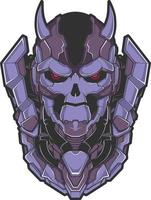 Oni Demon Robot Vector Illustration