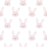 Cute white bunnies seamless pattern. Year of the Rabbit. Easter white bunny. Design for fabric, textile, wrapping paper vector