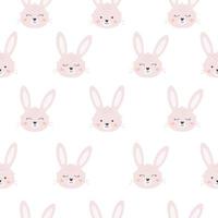 Cute white bunnies seamless pattern. Year of the Rabbit. Easter white bunny. Design for fabric, textile, wrapping paper vector