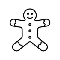 Gingerbread man icon in black outline style vector