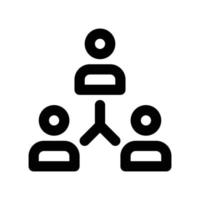 Affiliate icon with group or team networking peoples in black outline style vector