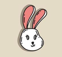 Rabbit head cartoon vector illustration.