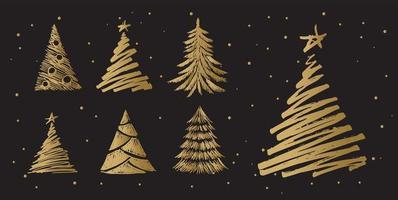 ilustraciones dibujadas a mano del árbol de navidad. vector. vector