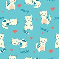 cute kittens on blue background vector