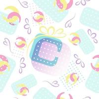 Abstract Background Gift box square sweet pastel Seamless Pattern, Vector illustration.