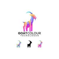 Vector logo illustration goat gradient colorful style