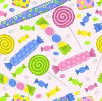 Vector seamless pattern with various candies.