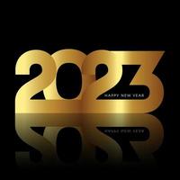 Golden happy new year background vector