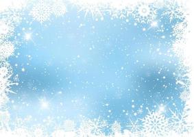christmas background with snowflake border vector