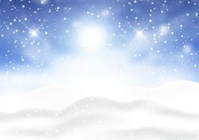 Christmas landscape with falling snow vector