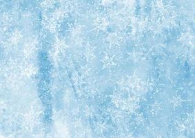 wintery Christmas background with ice texture and snowflakes vector