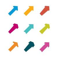 Set of multicolored various arrows. Vector illustration