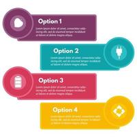 Four elements of infographic design with icons. Step by step infographic design template. Vector illustration