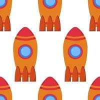 Seamless pattern with space rocket. Vector illustration.