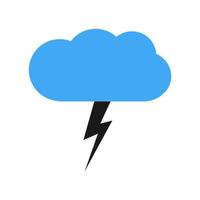 A cloud with a thunderstorm. Vector illustration.