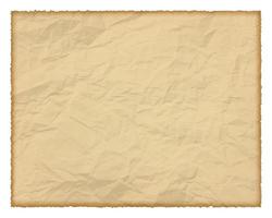 Old paper with burnt edges isolated on white background with place for your text. Vector illustration