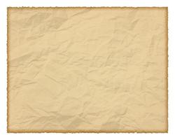 Old paper with burnt edges isolated on white background with place for your text. Vector illustration