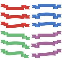 Set of Colorful Empty Ribbons And Banners. Ready for Your Text or Design. Isolated vector illustration.