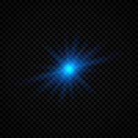 Light effect of lens flares. Blue glowing lights starburst effects with sparkles. Vector illustration