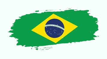 Colorful graphic grunge texture Brazil flag vector