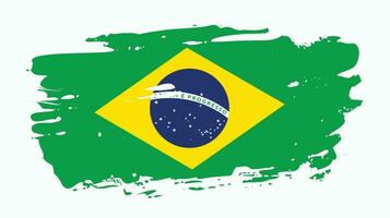 Colorful grunge effect Brazil flag vector