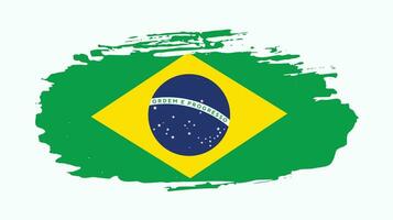 Hand paint professional abstract Brazil flag vector