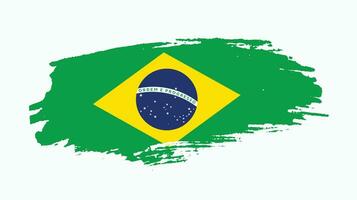 vector de diseño de bandera profesional de brasil de textura grunge desvanecida