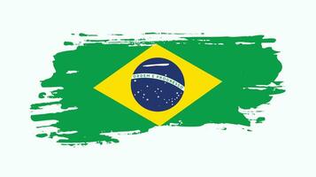 Professional grunge texture Brazil splash flag vector