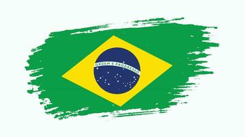 Splash Brazil grunge flag vector