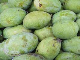 close up background of mango fruit at fruit vendors photo