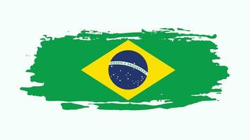 New hand paint brush Brazil flag vector