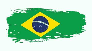 Brazil grunge style flag vector