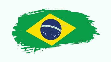 New creative Brazil grunge flag vector