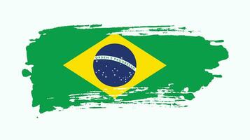 Professional Brazil grunge flag vector