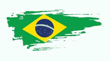 Vintage grunge texture professional Brazil flag vector
