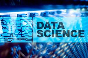Data Science Artificial Intelligence Concept. Futuristic Supercomputer background photo