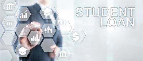 Education costs concept. Financial student background. Business Technology photo